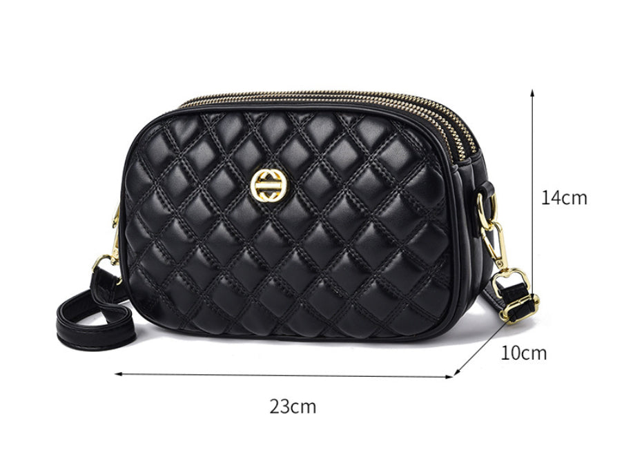 Women’s Chic Diamond Print Crossbody Bag