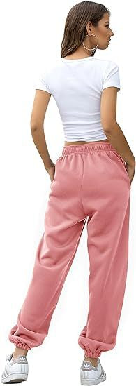 Women's Loose Fit Cuffed Sweatpants with Pockets