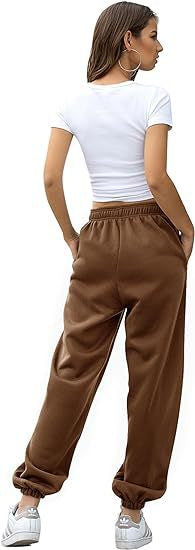 Women's Loose Fit Cuffed Sweatpants with Pockets