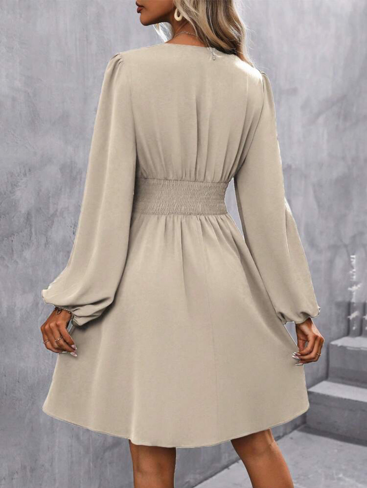 Women’s V-Neck Long Sleeve Midi Dress