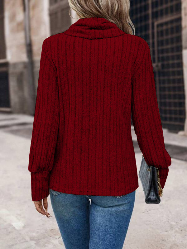 Women’s Cowl Neck Long Sleeve Shirt