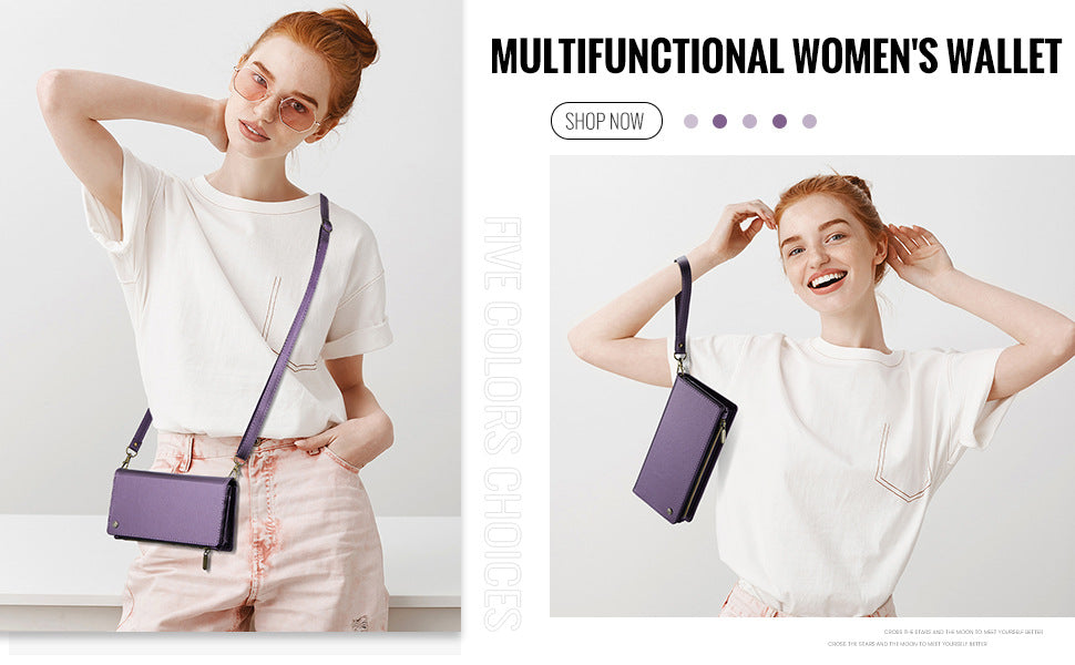 Cartera multifuncional para teléfono de mujer