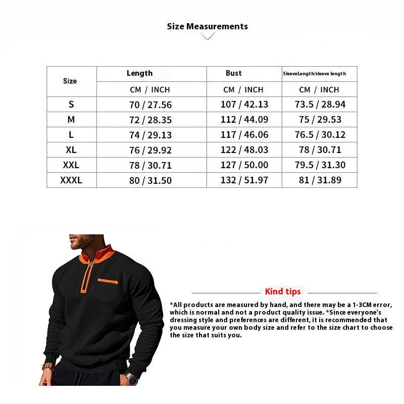 Men's Mock Neck Half Zip Long Sleeve Sweater