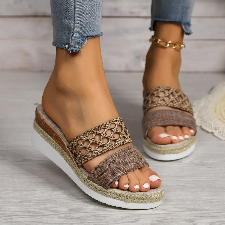 Women’s Wedge Sandals with Braided Strap