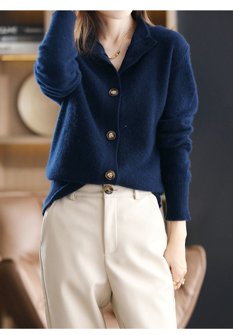 Women’s Mock Neck Button-Up Cardigan