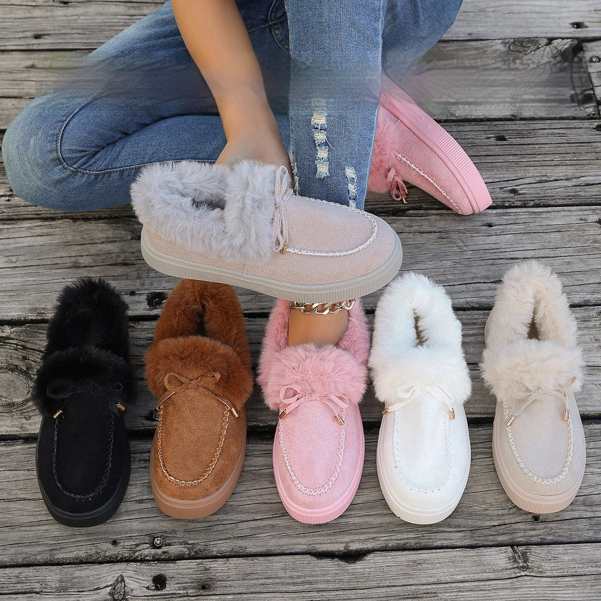 Women’s Plush Suede Platform Slippers