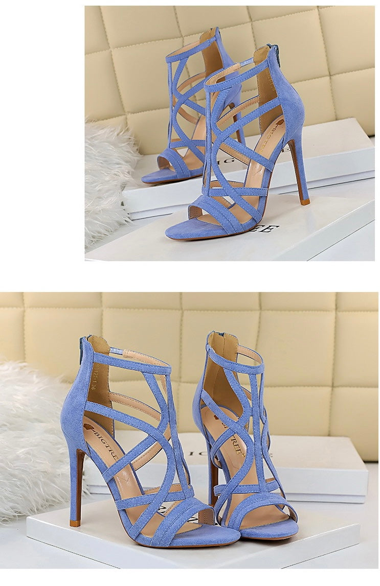 Suede Roman-Style High Heel Stilettos