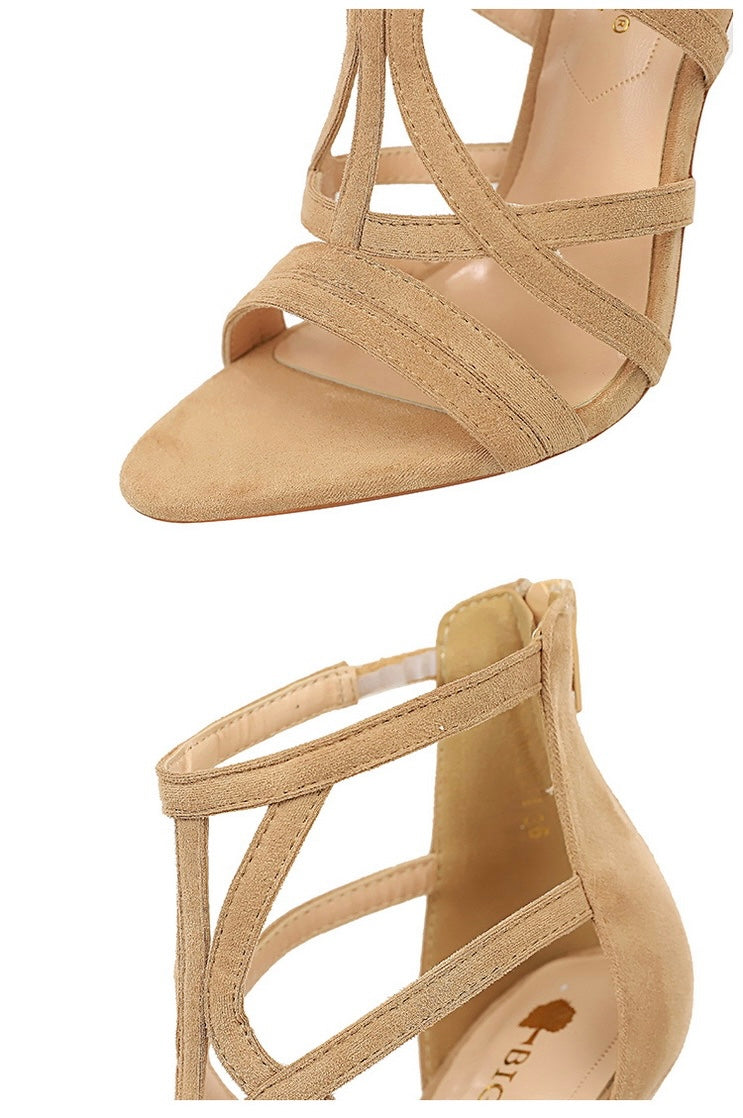 Suede Roman-Style High Heel Stilettos