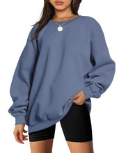 Load image into Gallery viewer, Women’s Round Neck Long Sleeve Fleece Sweatshirt in Black M/L - Wazzi&#39;s Wear