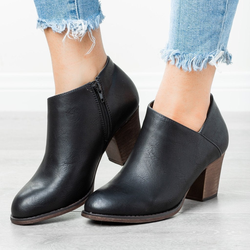 Pointed toe low heel on sale boots