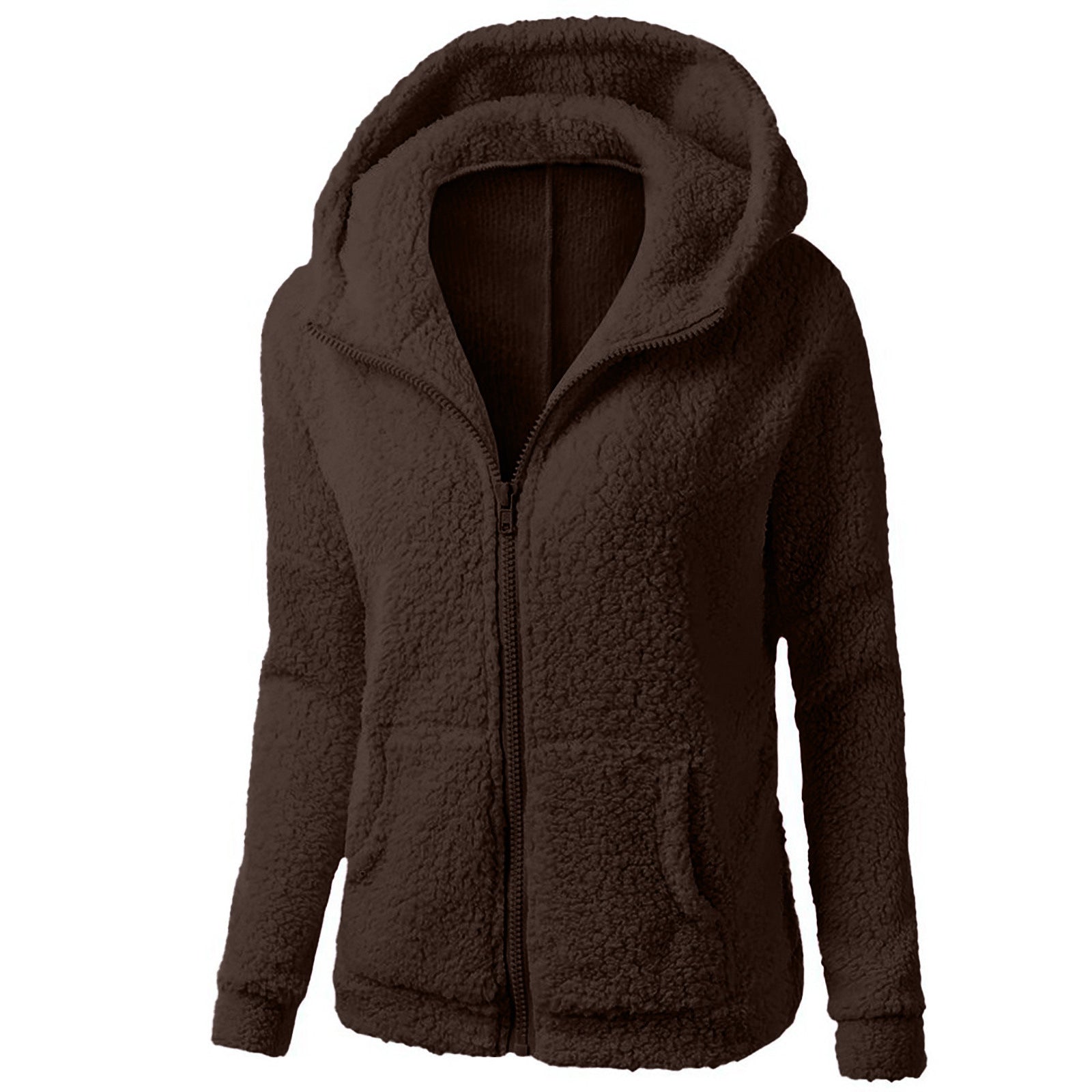 Women’s Fleece Zippered Sweater Hoodie with Pockets in 7 Colors S-XXL - Wazzi's Wear