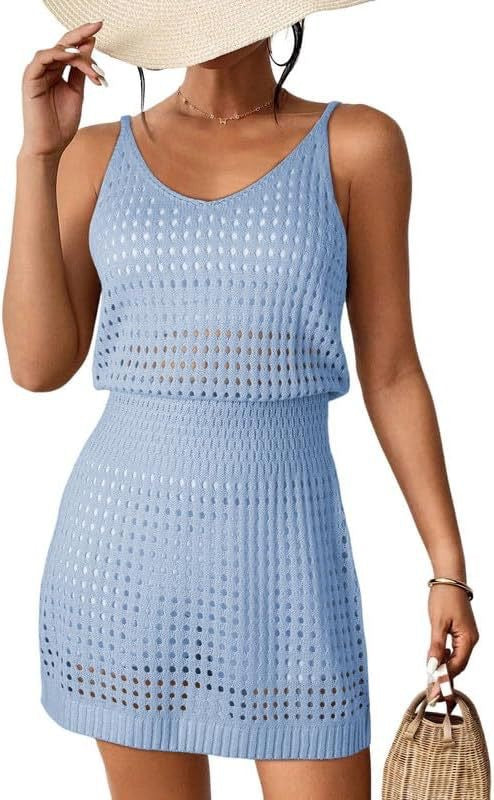 Women’s Knit Summer Sling Mini Dress in 6 Colors S-XL