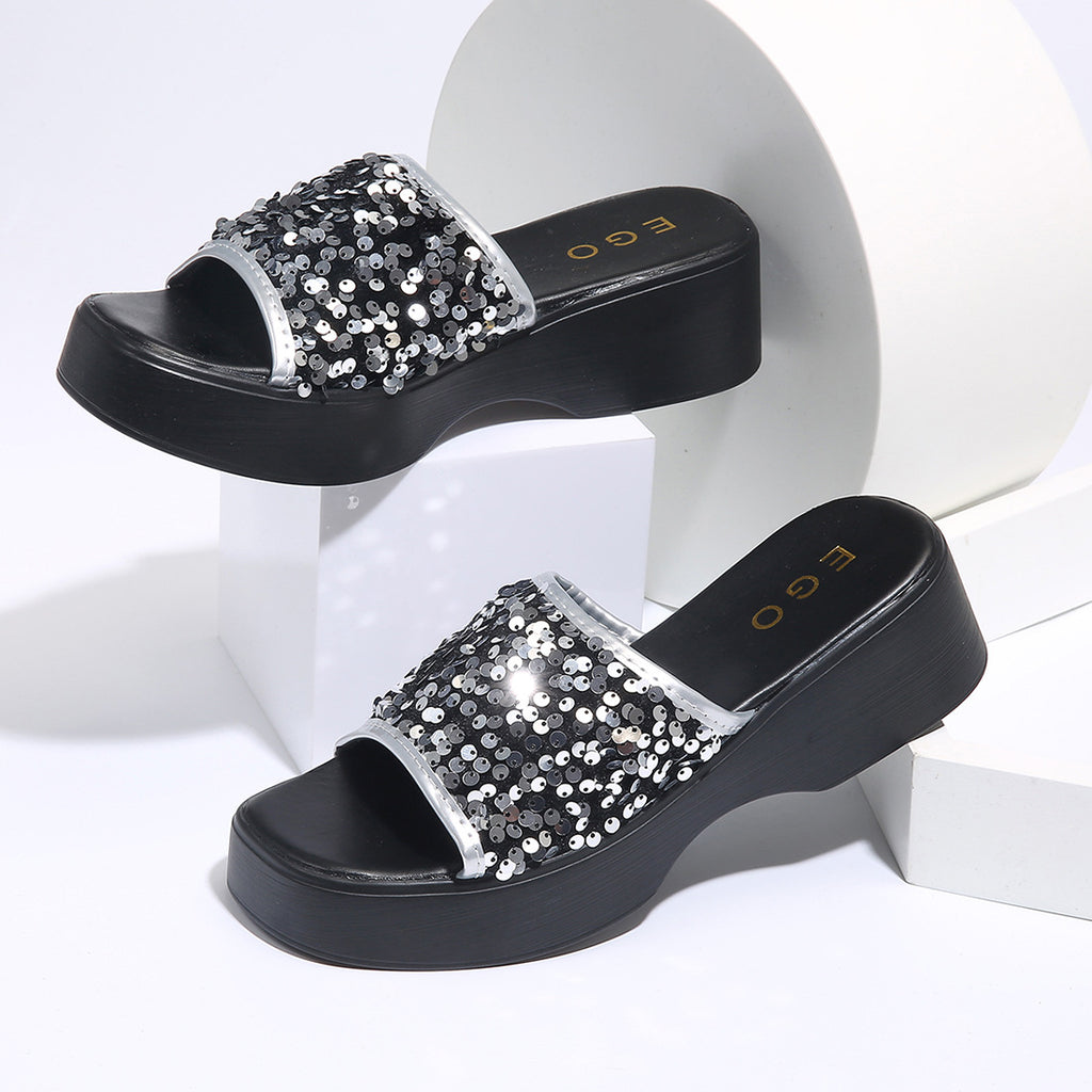 Women's Sparkly Sequin Platform Sandals