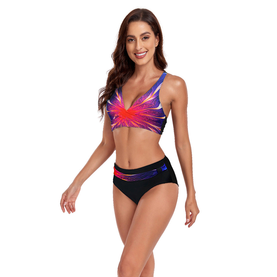 Women’s Printed Halter Top High Waist Bikini