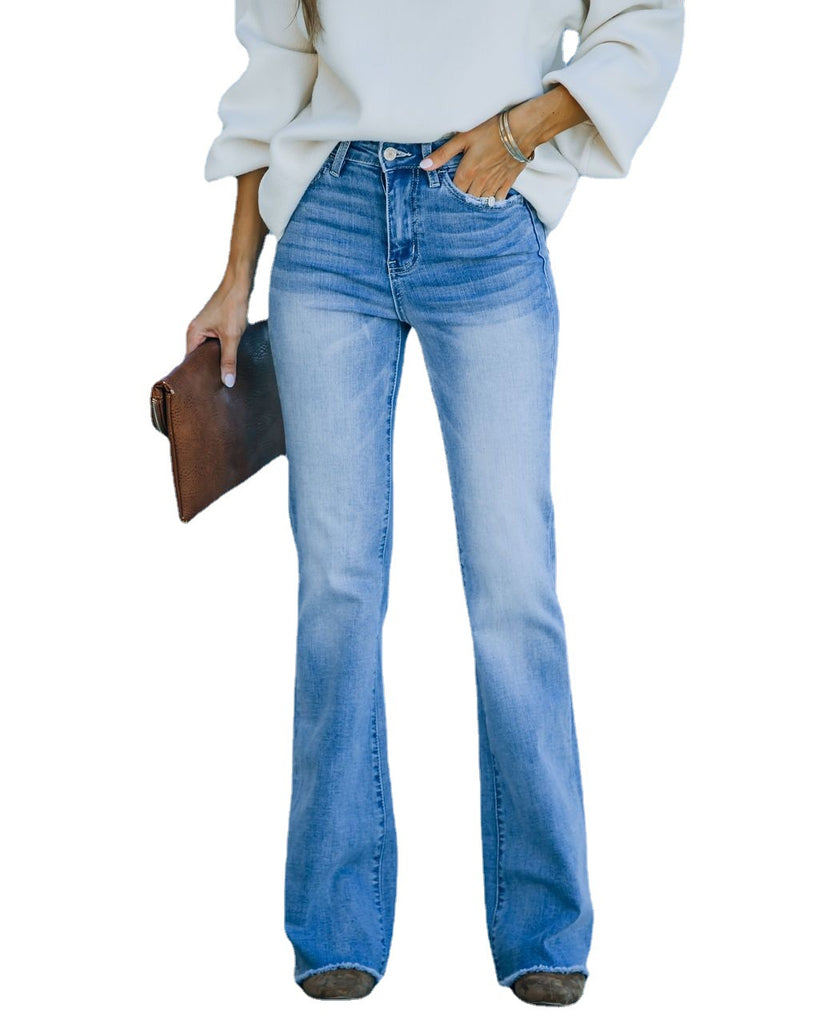 Women’s Slim-Fit Washed Bootcut Jeans S-XXL - Wazzi's Wear