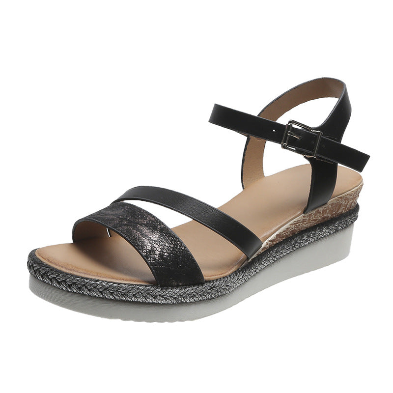 Women's Wedge Sandals With Ankle Strap