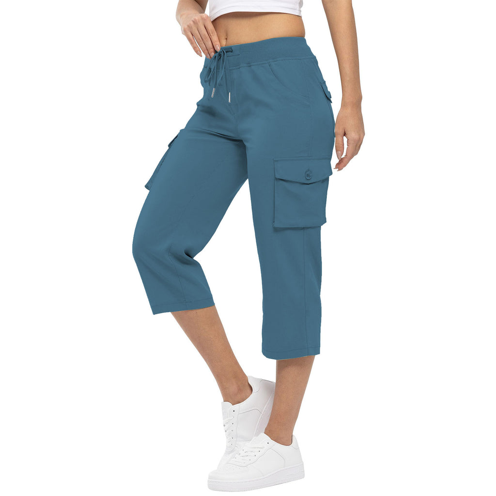 Women’s Capris with Drawstring High Waist and Pockets