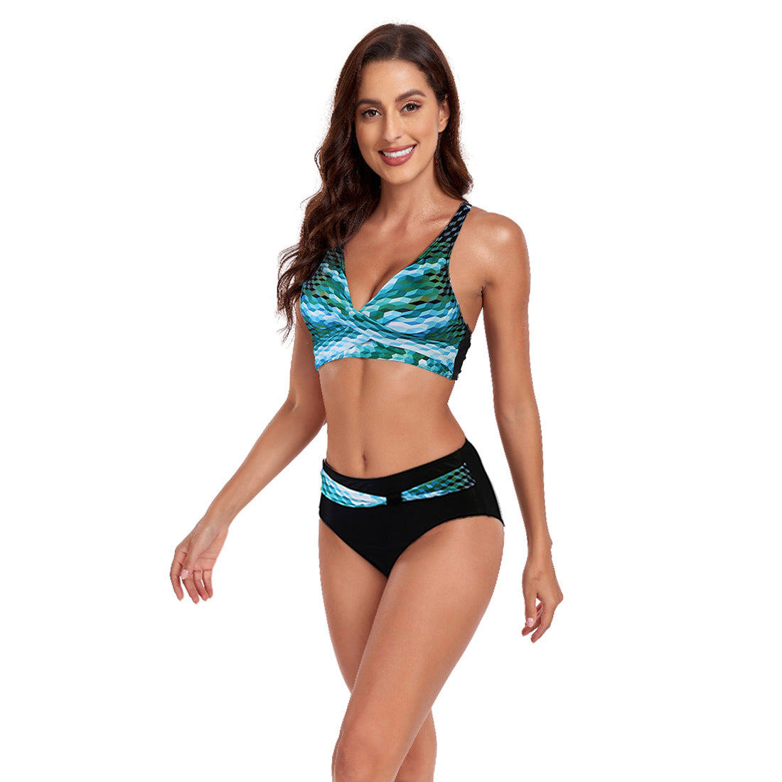 Women’s Printed Halter Top High Waist Bikini