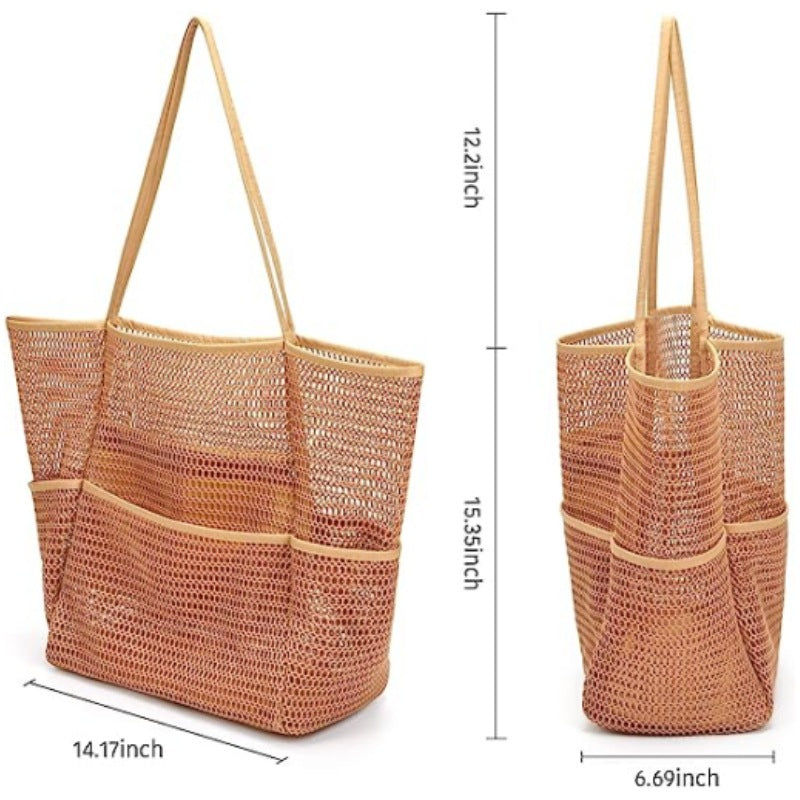 Sac à bandoulière de plage multi-poches pour femmes en 4 couleurs