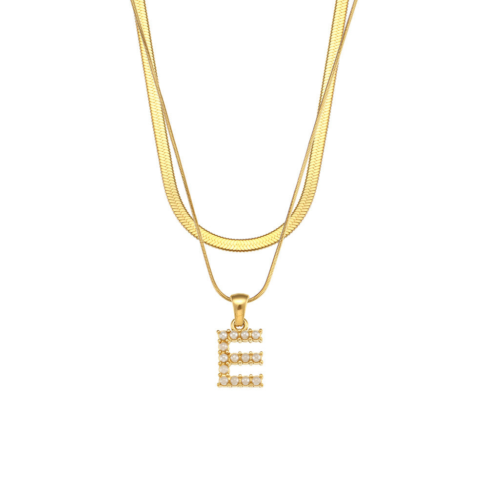 Women's Double-layer Chain Pearl Pendant Necklace