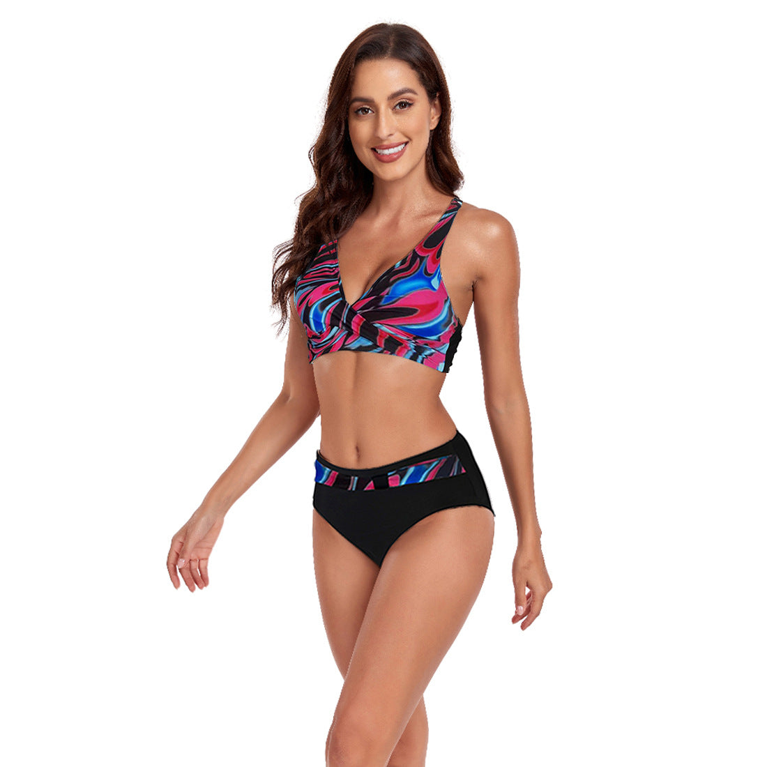 Women’s Printed Halter Top High Waist Bikini