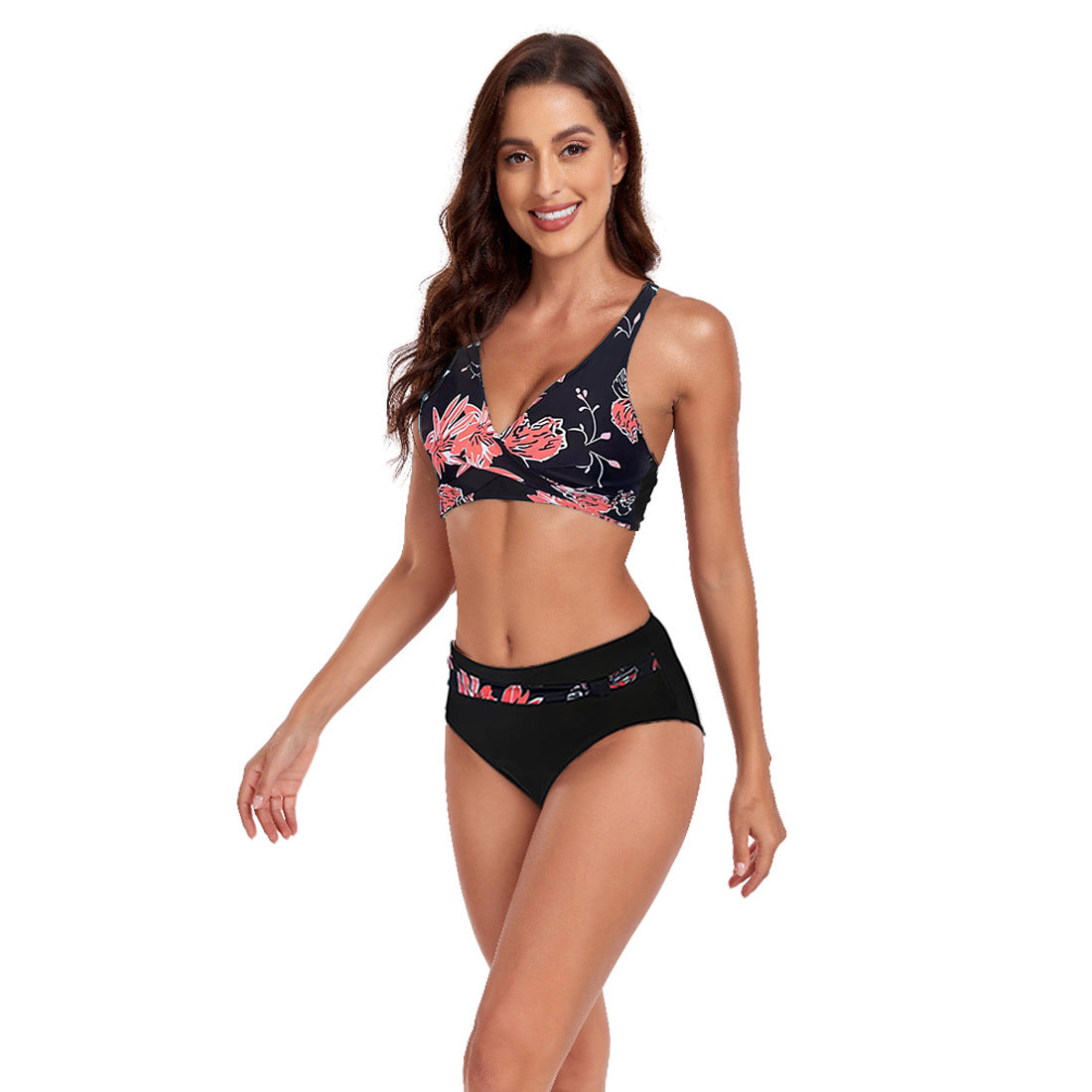 Women’s Printed Halter Top High Waist Bikini