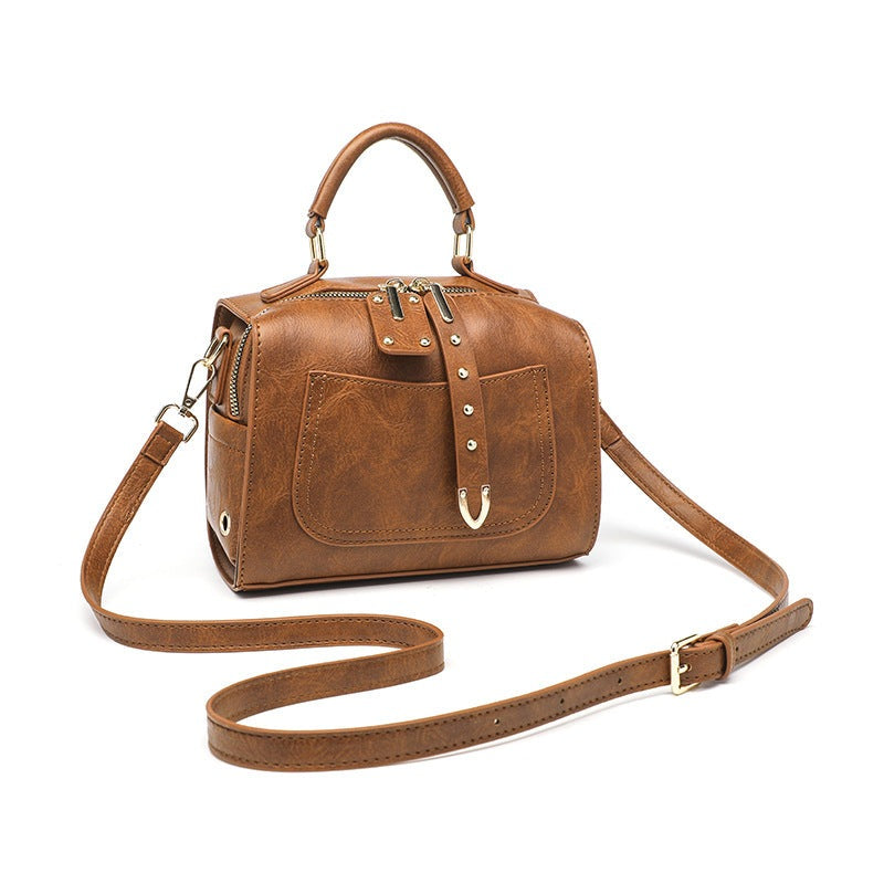 Women's Solid Color Hand Shoulder Bag