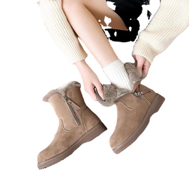 Women’s Fleece-Lined Non-Slip Leather  Snow Boots in 2 Colors - Wazzi's Wear