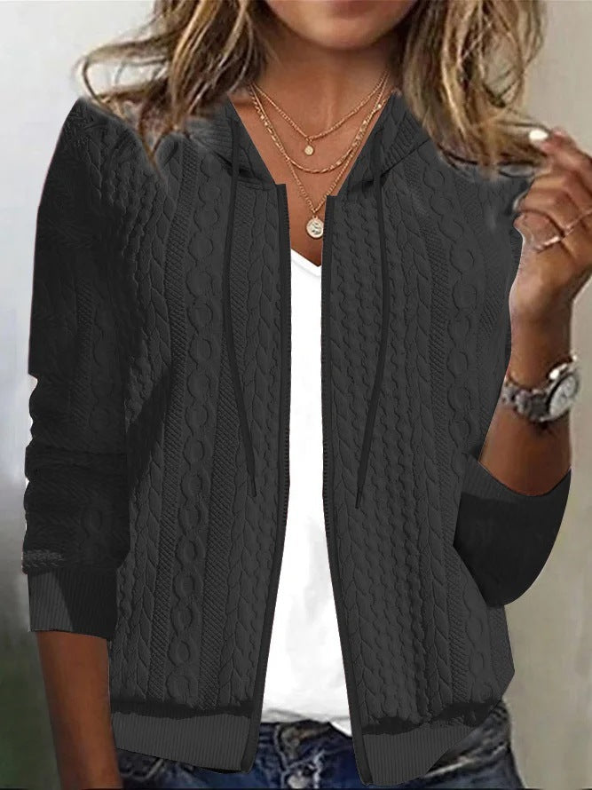 Women’s Solid Color Hooded Long Sleeve Sweater in 7 Colors S-XXL - Wazzi's Wear