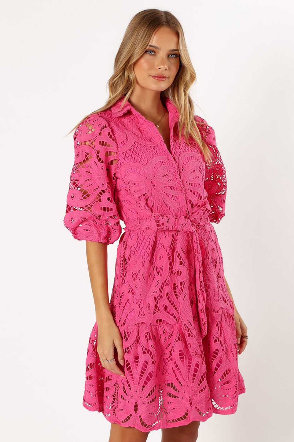 Shirt Sexy Cutout Water Soluble Lace Flower Dress
