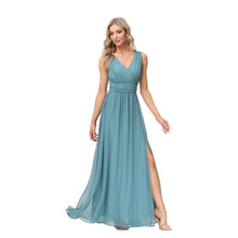Load image into Gallery viewer, Women’s Chiffon V-Neck Sleeveless A-Line Evening Prom Dress S-XXL - Wazzi&#39;s Wear