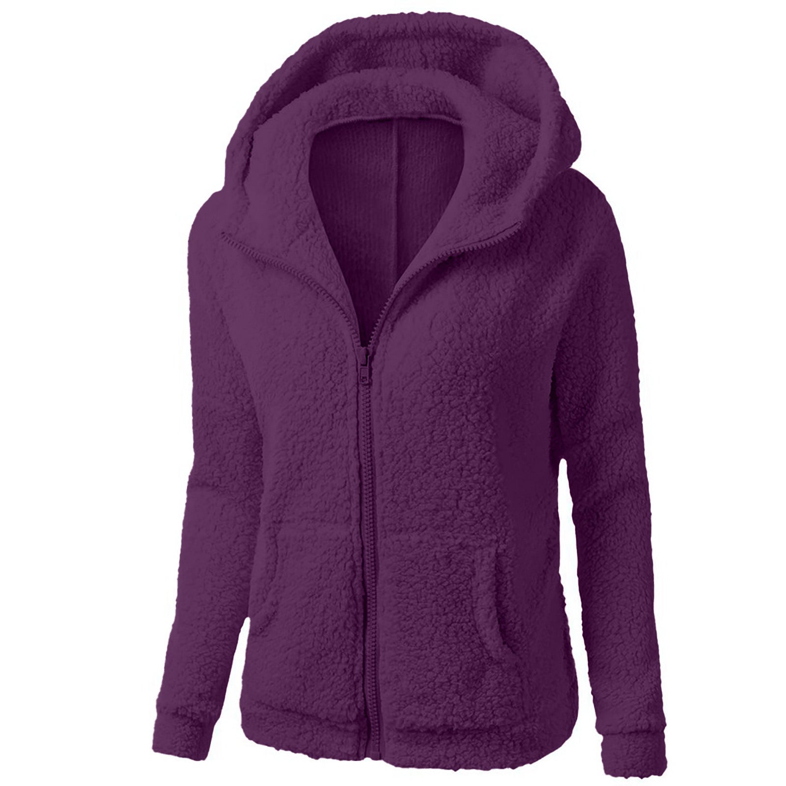 Women’s Fleece Zippered Sweater Hoodie with Pockets in 7 Colors S-XXL - Wazzi's Wear