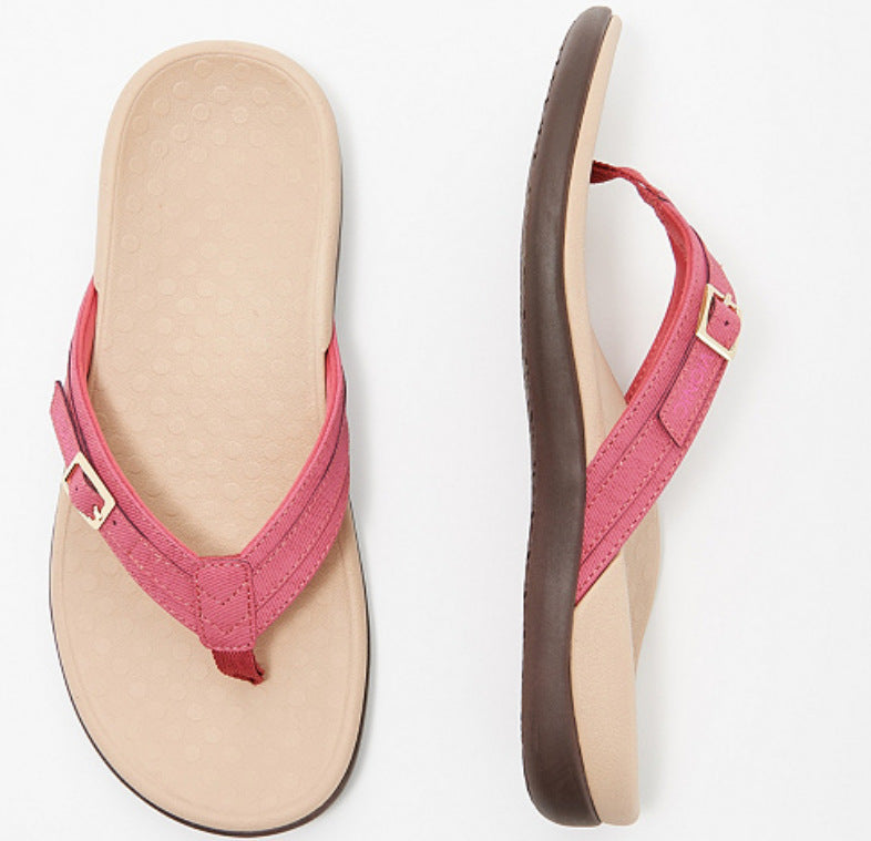 Women's PU Leather Flat Heel Flip Flops in 7 Colors