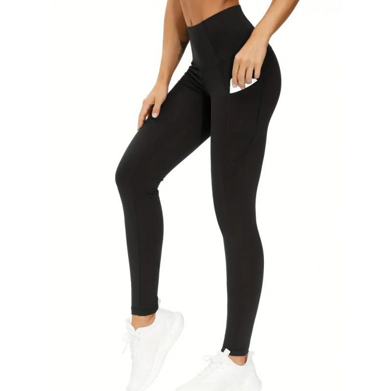 Women’s High Waist Yoga Leggings with Pockets in 3 Colors S-XL - Wazzi's Wear