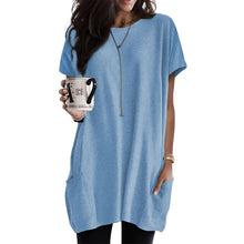 Load image into Gallery viewer, Women’s Long Short Sleeve Top with Pockets in 16 Colors S-2XL - Wazzi&#39;s Wear