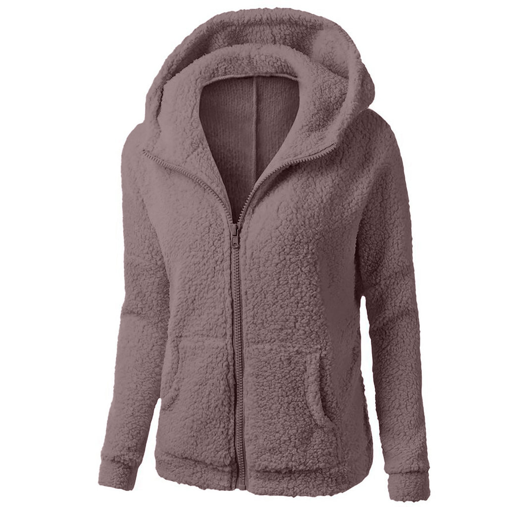 Women’s Fleece Zippered Sweater Hoodie with Pockets in 7 Colors S-XXL - Wazzi's Wear
