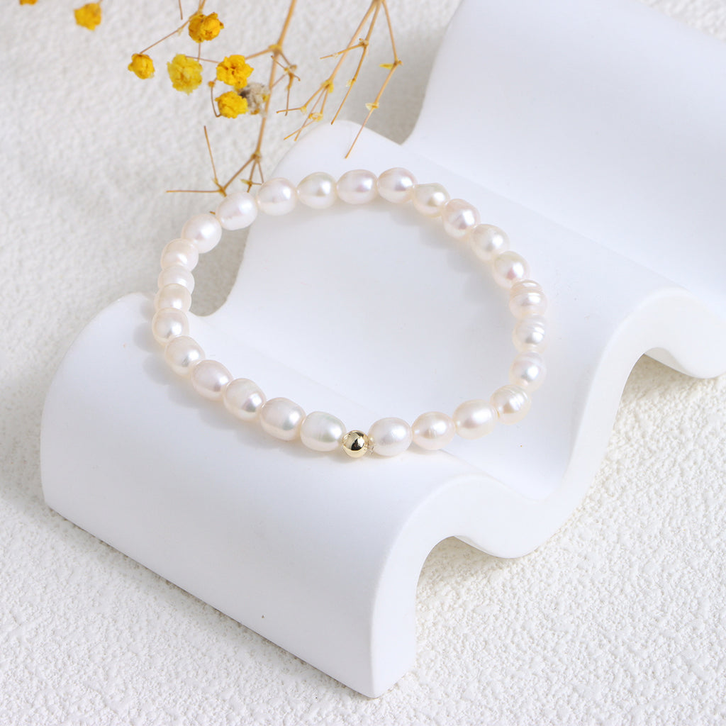 Women’s Freshwater Pearl 14K Gold Bracelet - Wazzi's Wear