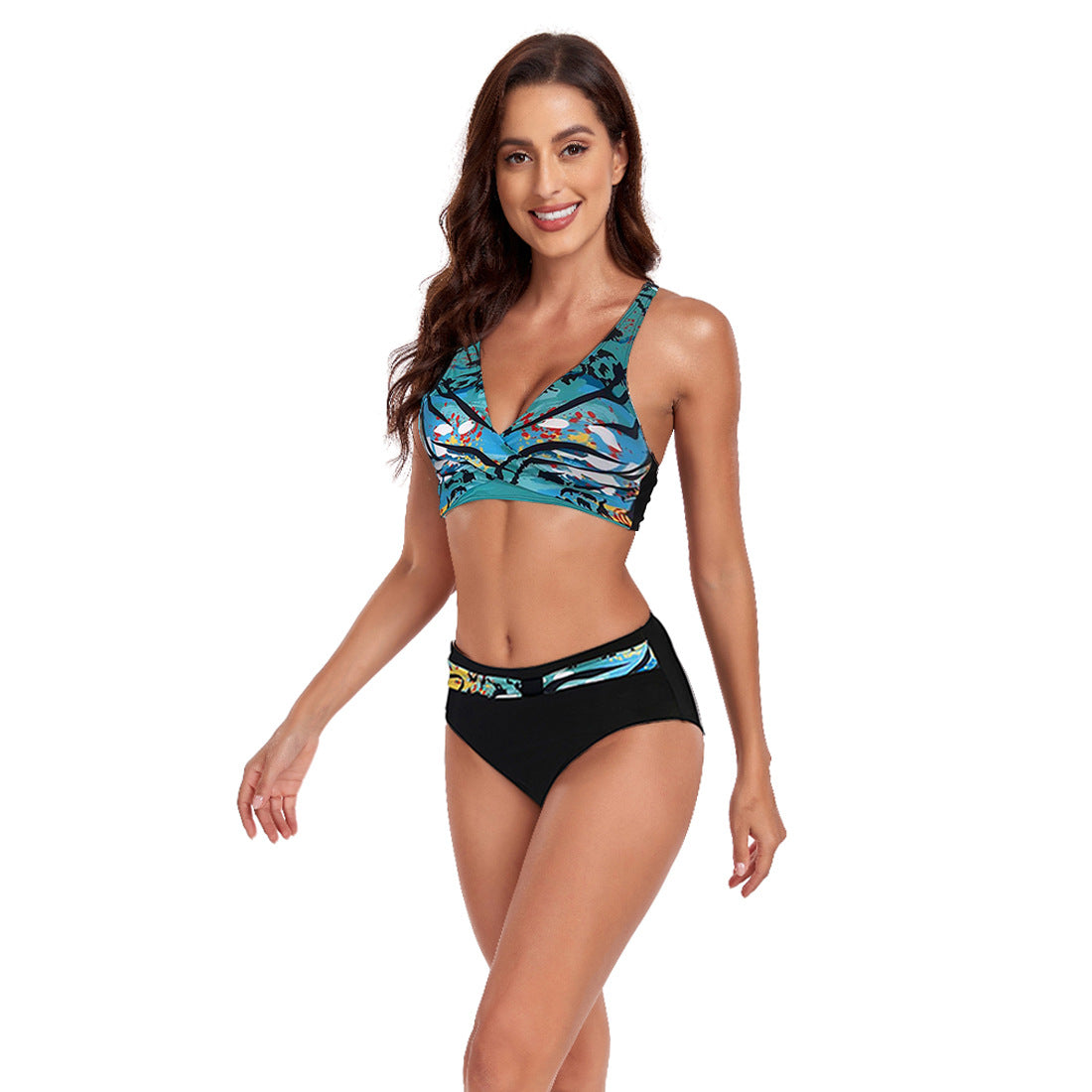 Women’s Printed Halter Top High Waist Bikini