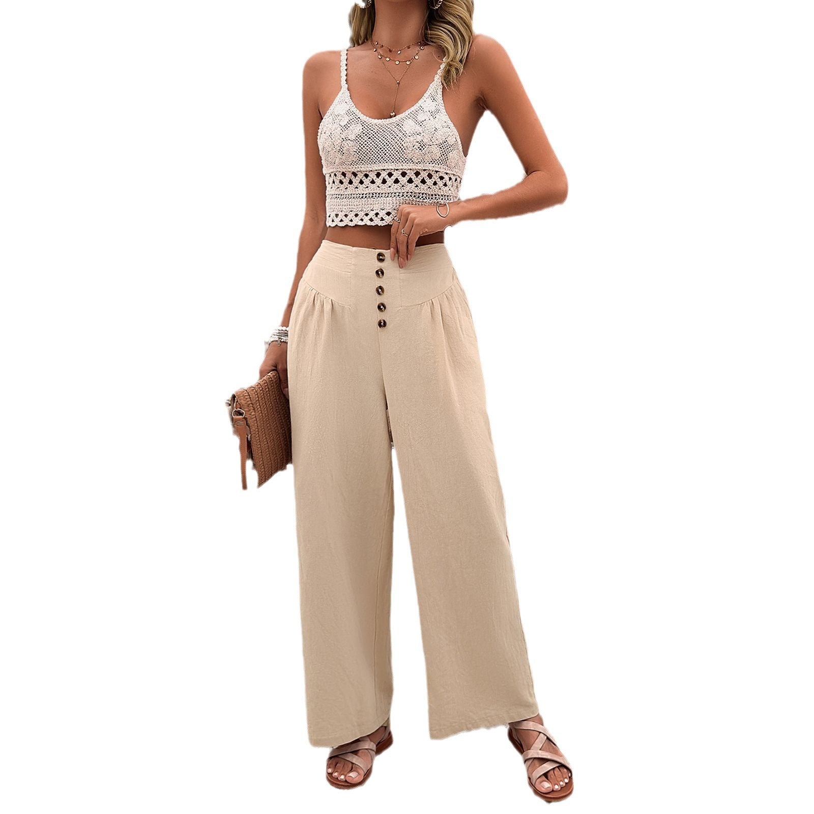 Women's Casual Wide Leg Pants with Pockets S-XL