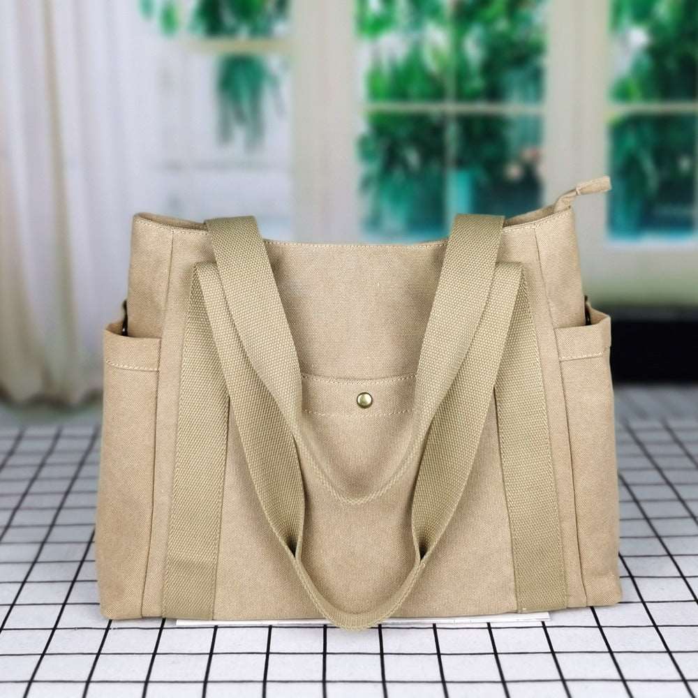 Large Capacity Canvas Tote Bag in 3 Colors - Wazzi's Wear
