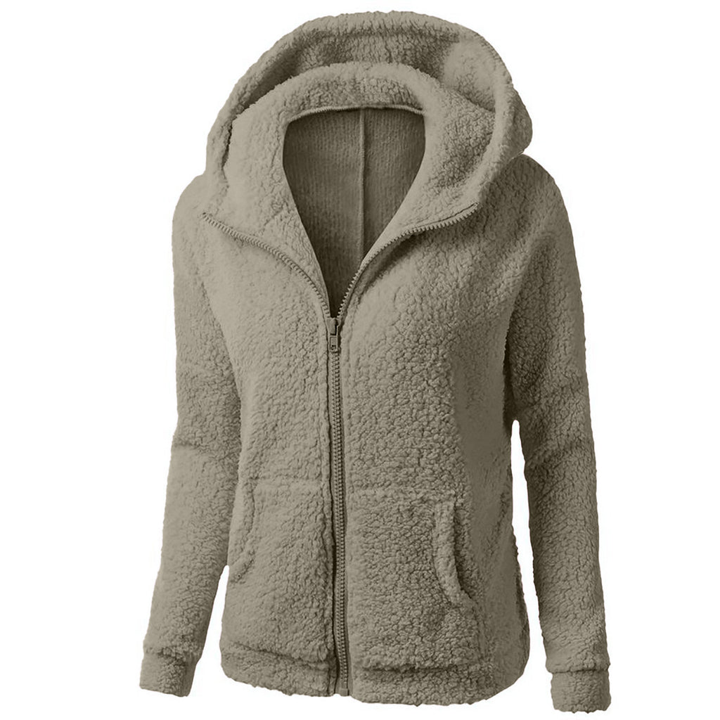 Women’s Fleece Zippered Sweater Hoodie with Pockets in 7 Colors S-XXL - Wazzi's Wear