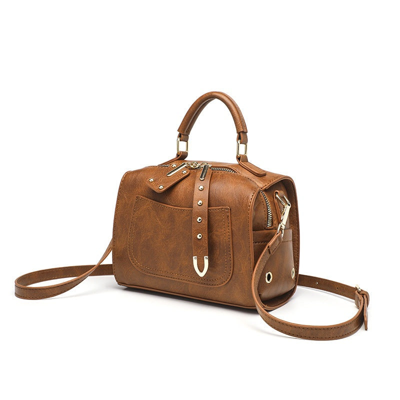 Women's Solid Color Hand Shoulder Bag