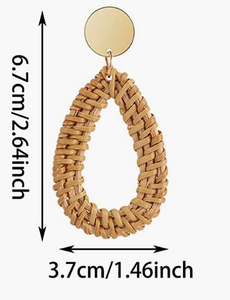 Rattan Earrings in 3 Shapes - Wazzi's Wear