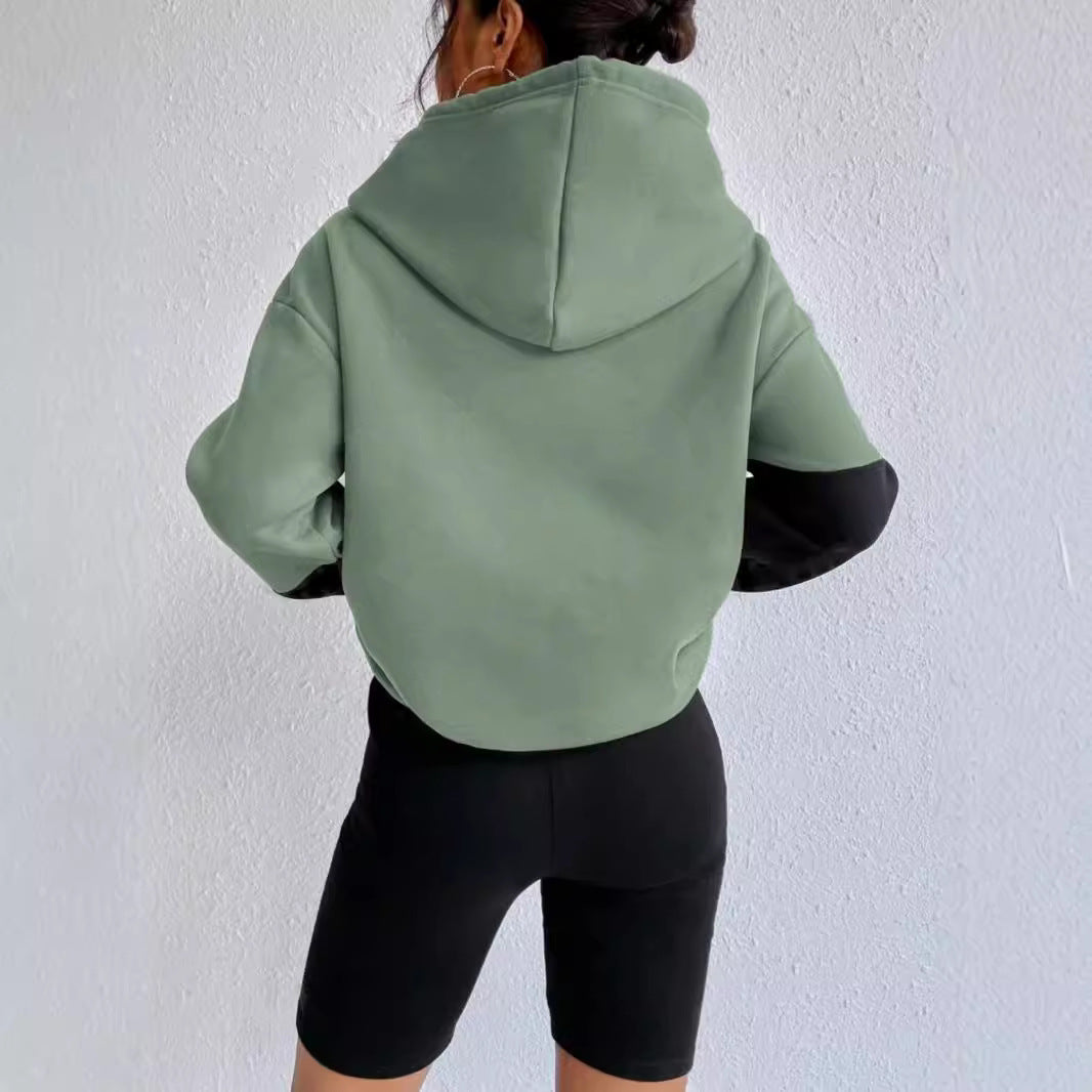 Women’s Colorblock Loose Fit Hoodie with Kangaroo Pocket