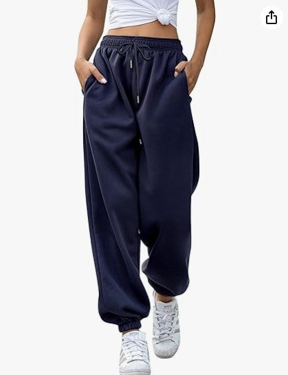 Women's Loose Fit Cuffed Sweatpants with Pockets