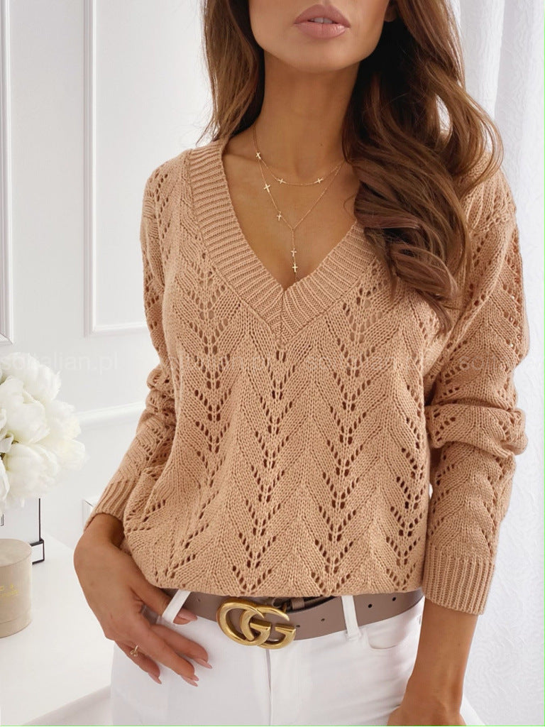 Women’s Solid Colour V-Neck Sweater