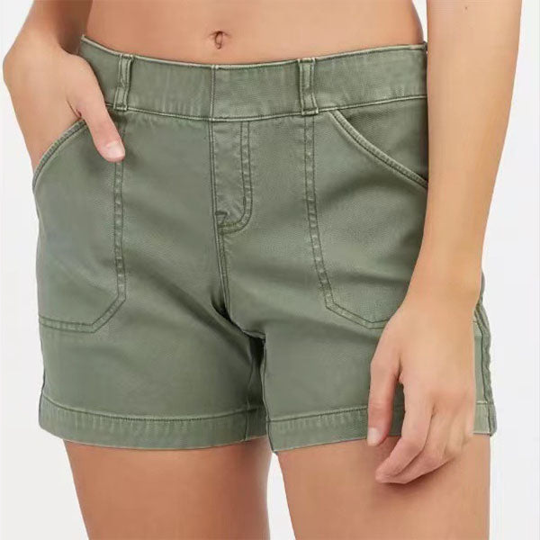 Women's Low Waist Cotton Shorts With Pockets in 6 Colors S-4XL - Wazzi's Wear