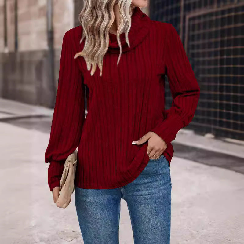 Women’s Cowl Neck Long Sleeve Shirt