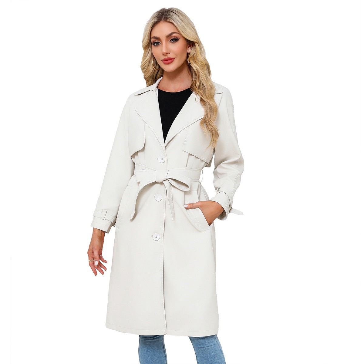 SpringAutumn Womens Trench Coat Long Loose Jacket