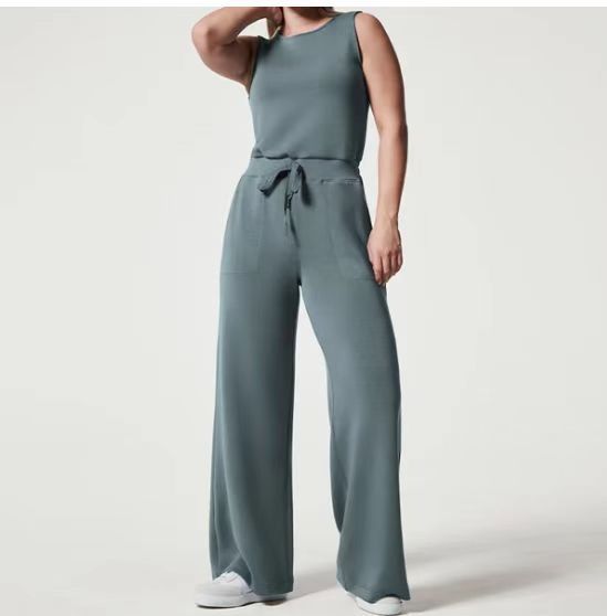 Women’s Sleeveless Wide Leg Jumpsuit with Pockets S-5XL - Wazzi's Wear